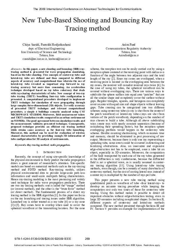 (PDF) New tube-based shooting and bouncing ray tracing method