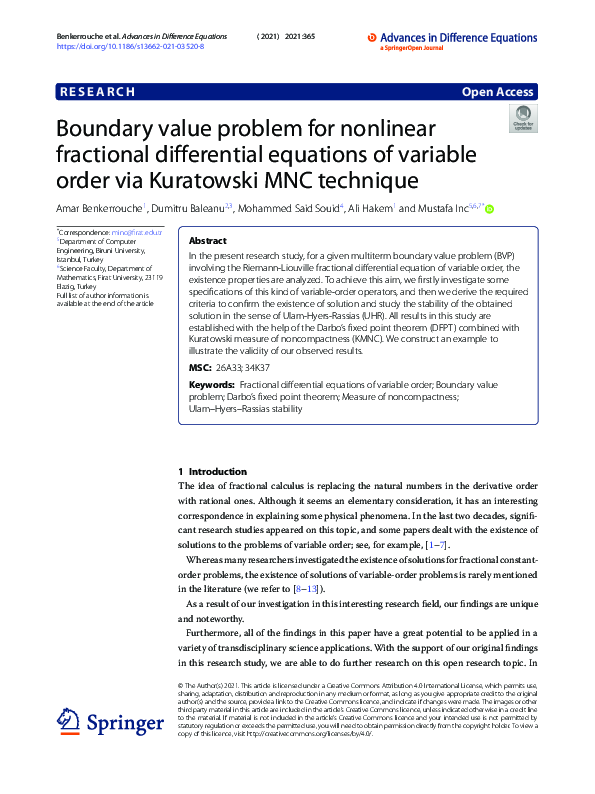 (PDF) Boundary value problem for nonlinear fractional differential ...