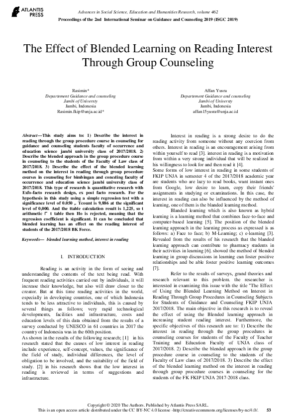 (PDF) The Effect of Blended Learning on Reading Interest Through Group ...
