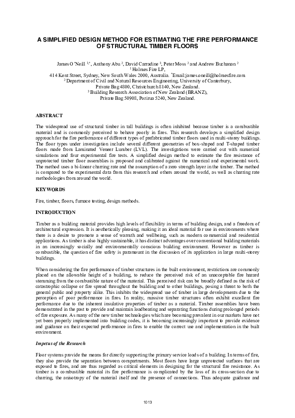 (PDF) A simplified design method for estimating the fire performance of ...