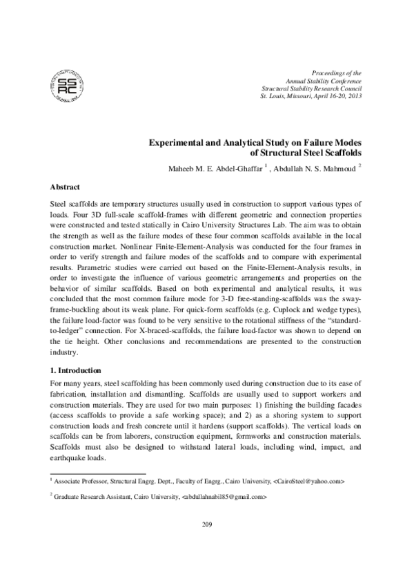 (PDF) Experimental and Analytical Study on Failure Modes of Structural ...