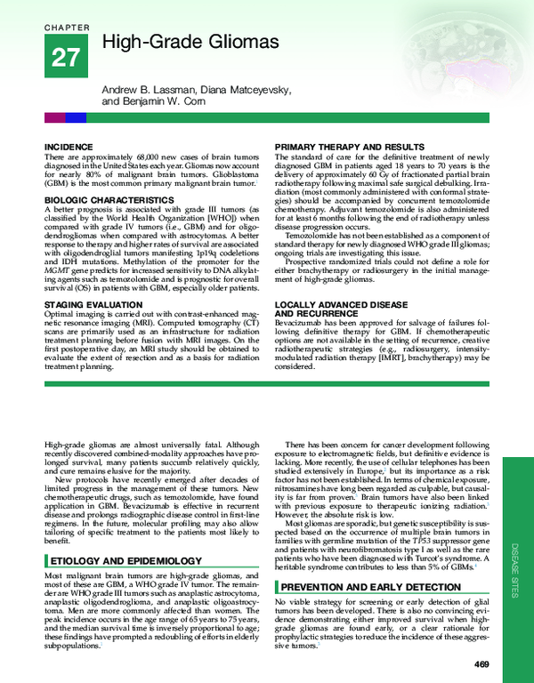 (PDF) High Grade Gliomas
