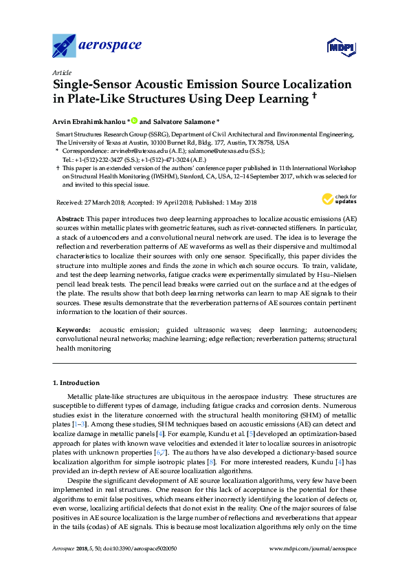 (PDF) Single-Sensor Acoustic Emission Source Localization in Plate-Like ...
