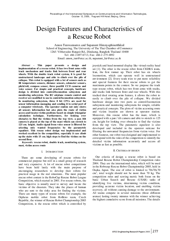 (PDF) Design features and characteristics of a rescue robot ????????? ???????????????