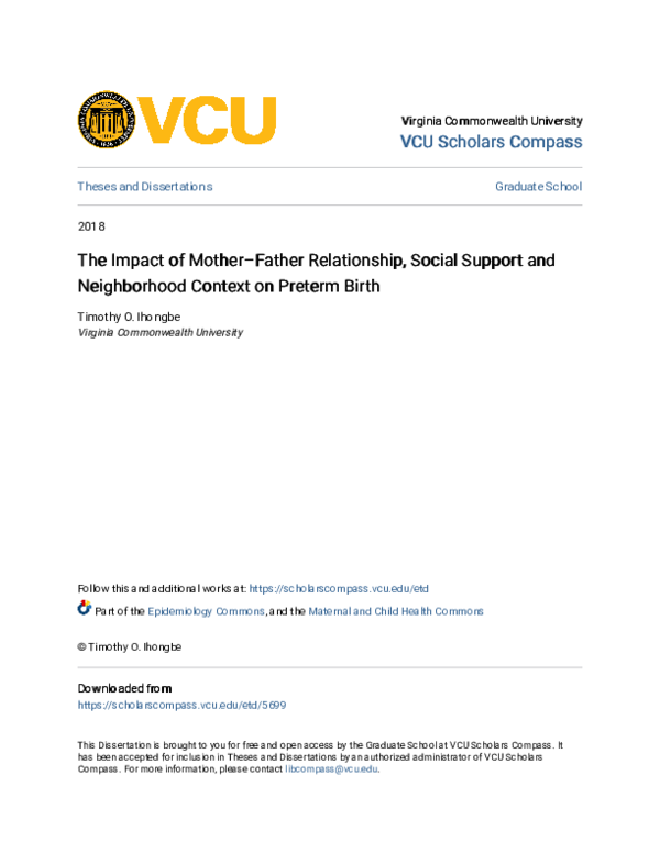 (PDF) The Impact of Mother–Father Relationship, Social Support and ...
