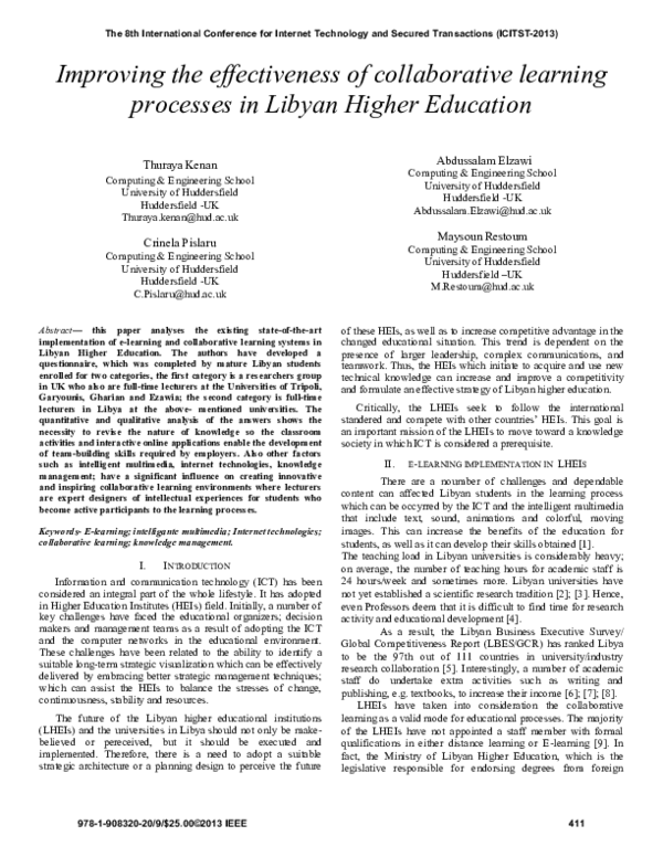 (PDF) Improving the effectiveness of collaborative learning processes ...