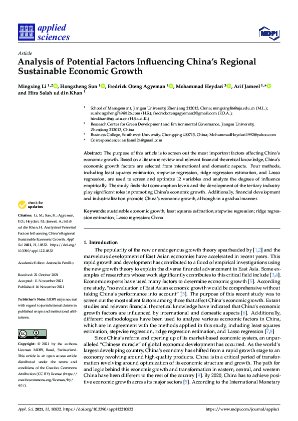 (PDF) Analysis of Potential Factors Influencing China’s Regional ...