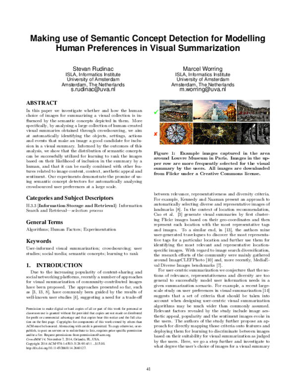 (PDF) Making use of Semantic Concept Detection for Modelling Human ...