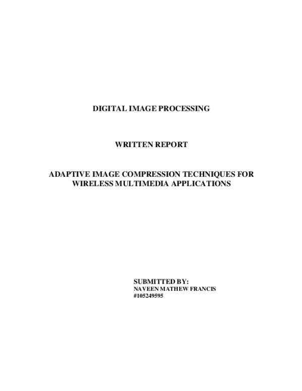(PDF) Digital Image Processing Written Report Adaptive Image ...