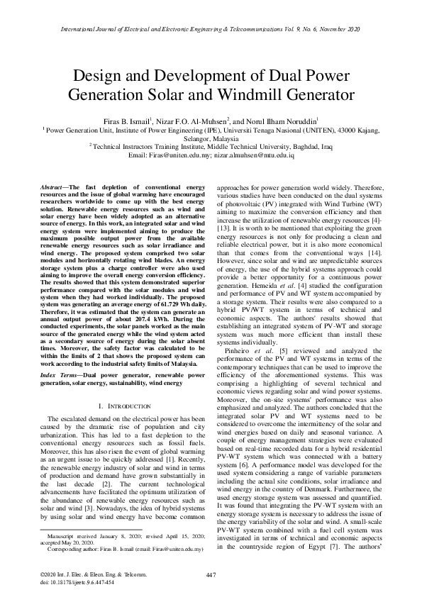 (PDF) Design and Development of Dual Power Generation Solar and ...