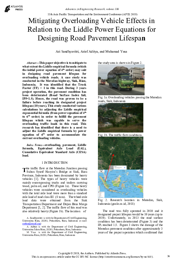 (PDF) Mitigating Overloading Vehicle Effects in Relation to the Liddle ...