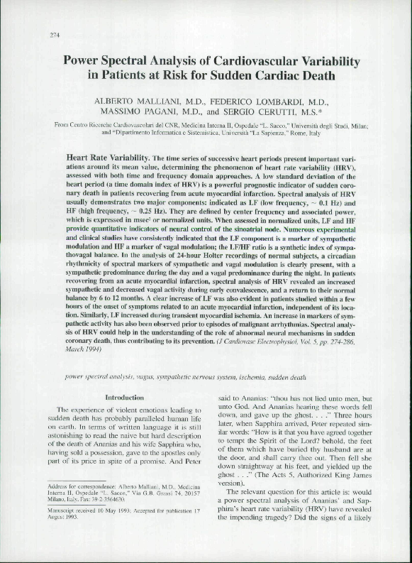 (PDF) Power Spectral Analysis of Cardiovascular Variability in Patients ...