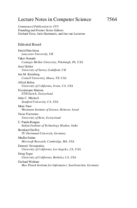 (PDF) Lecture Notes in Computer Science (including subseries Lecture ...