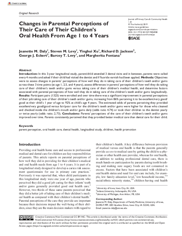 (PDF) Changes in Parental Perceptions of Their Care of Their Children’s ...