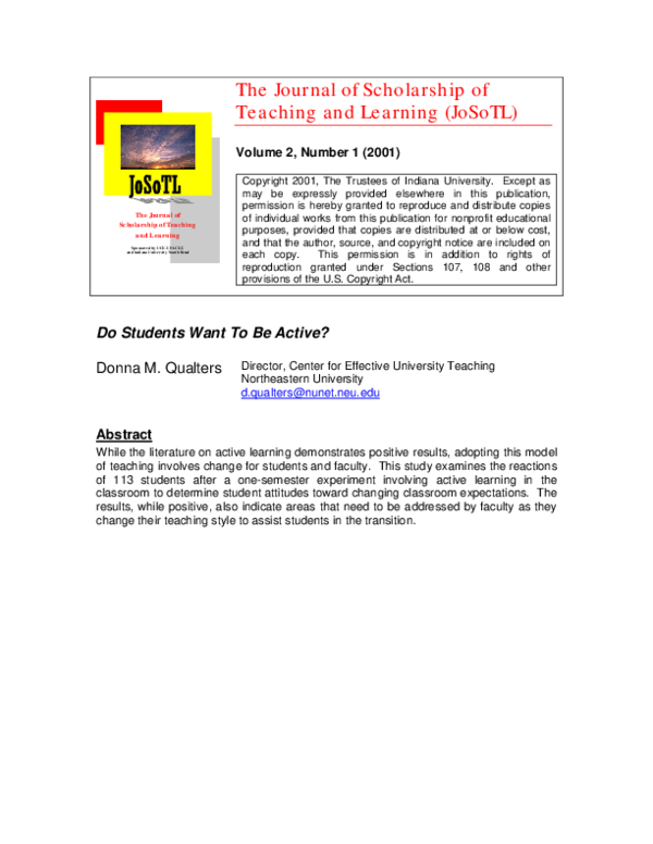 (PDF) The Journal of Scholarship of Teaching and Learning (JoSoTL)