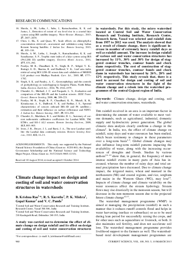 (PDF) Climate change impact on design and costing of soil and water ...