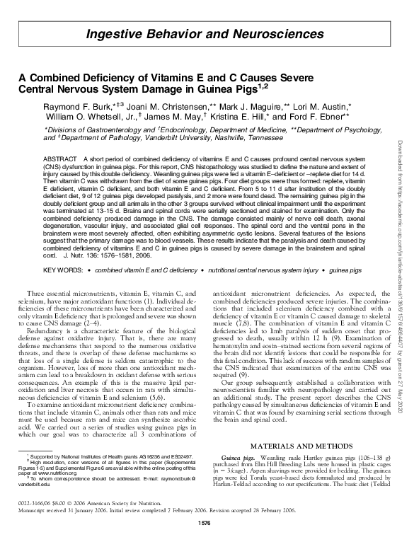 Curated visual reference: Fresh Look at Pdf A Combined Deficiency Of Vitamins E And C Causes