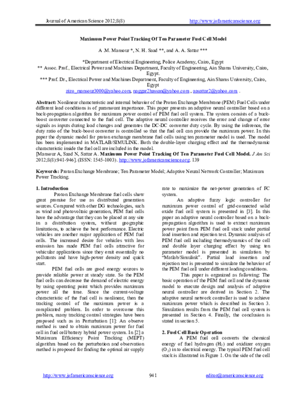 (PDF) Artificial neural controller for maximum power point tracking ...