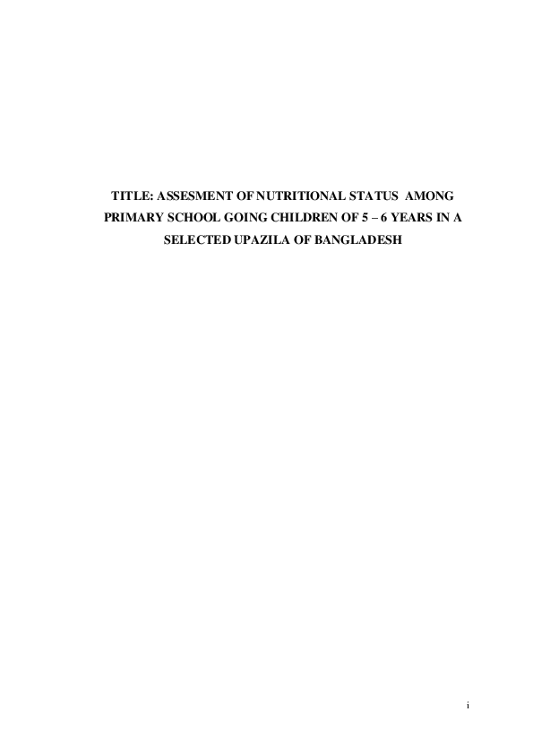 (PDF) NUTRITIONAL STATUS AMONG PRIMARY SCHOOL GOING CHILDREN OF 5 – 6 YEARS