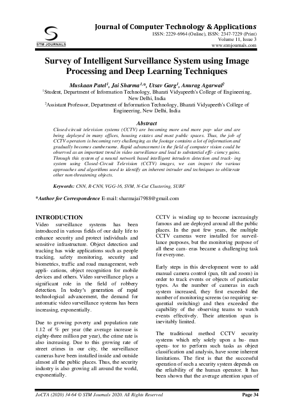 (PDF) Survey of Intelligent Surveillance System using Image Processing ...
