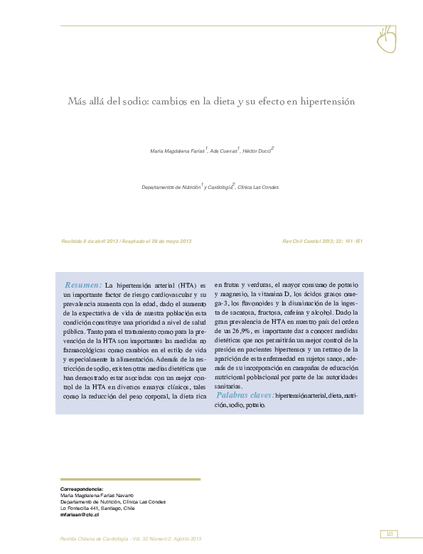 (PDF) Más allá del sodio: cambios en la dieta y su efecto en hipertensión