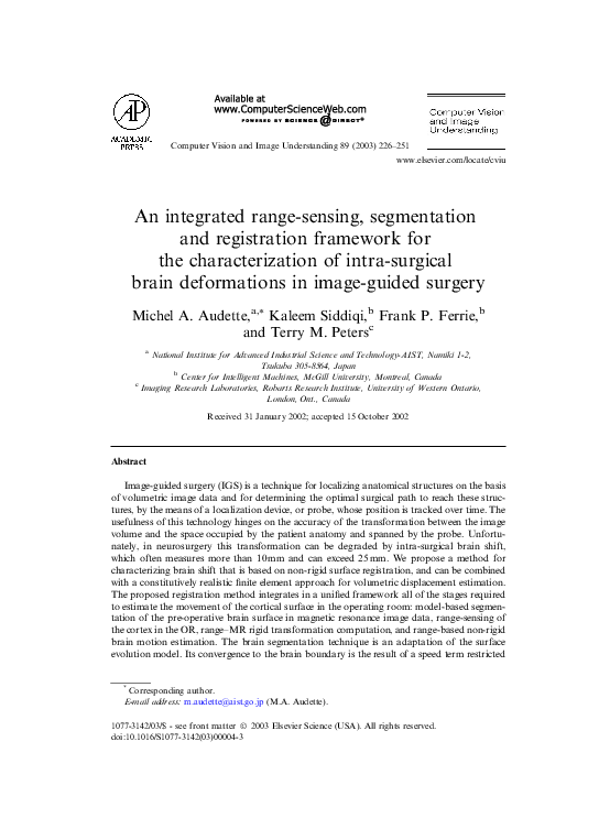 (PDF) An integrated range-sensing, segmentation and registration ...
