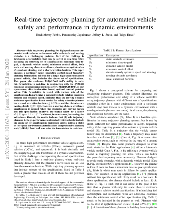 (PDF) Real-time trajectory planning for automated vehicle safety and ...