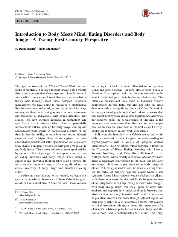 (PDF) Introduction to Body Meets Mind: Eating Disorders and Body Image ...