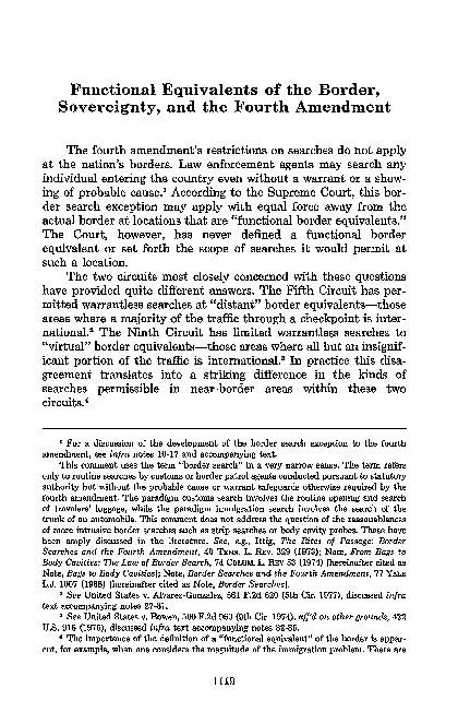(PDF) Functional Equivalents of the Border, Sovereignty, and the Fourth ...