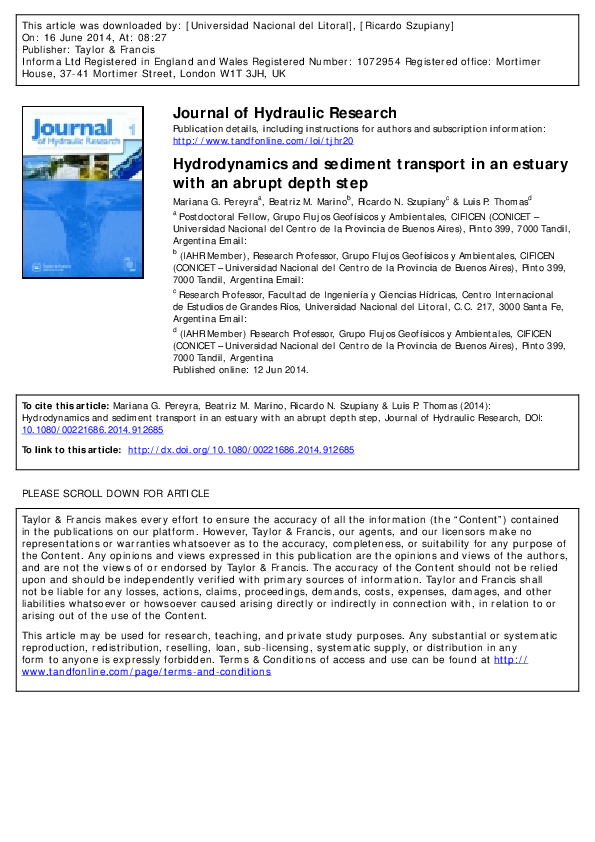 (PDF) Hydrodynamics and sediment transport in an estuary with an abrupt ...