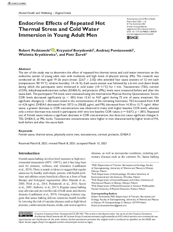 (PDF) Endocrine Effects of Repeated Hot Thermal Stress and Cold Water ...