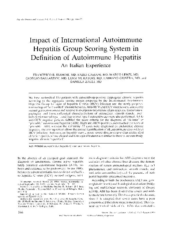 (PDF) Impact of International Autoimmune Hepatitis Group scoring system