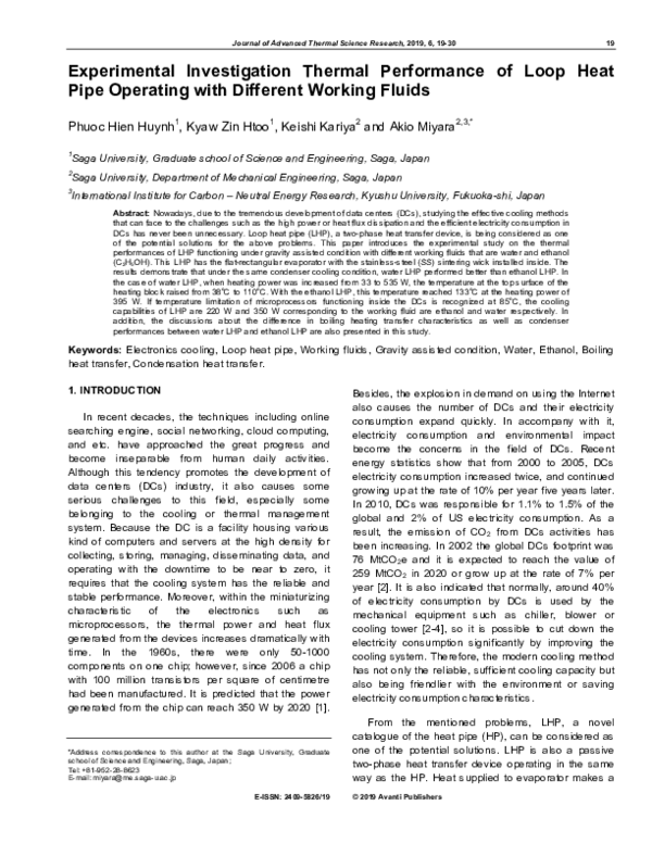 (PDF) Experimental Investigation Thermal Performance of Loop Heat Pipe ...