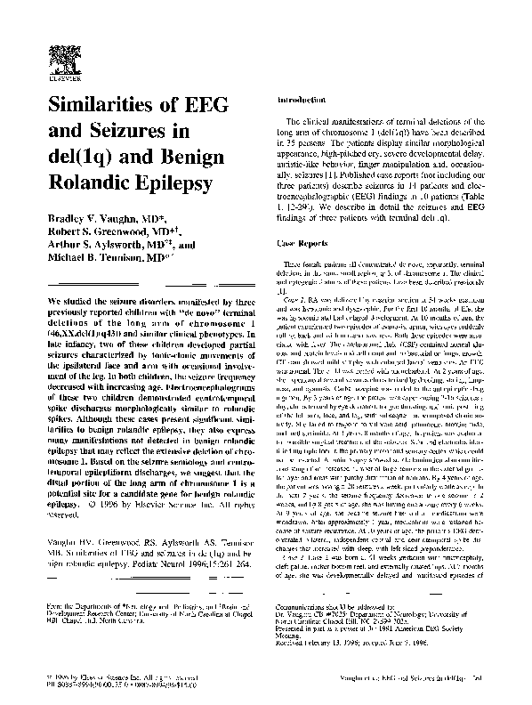 (PDF) Similarities of EEG and seizures in del(1q) and benign rolandic ...