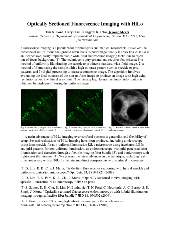 (PDF) Optically Sectioned Fluorescence Imaging with HiLo