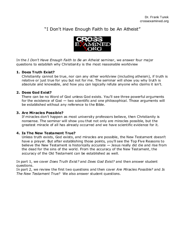 (PDF) I Don't Have Enough Faith to Be an Atheist