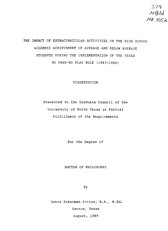 (PDF) The Impact of Extracurricular Activities on the High School ...