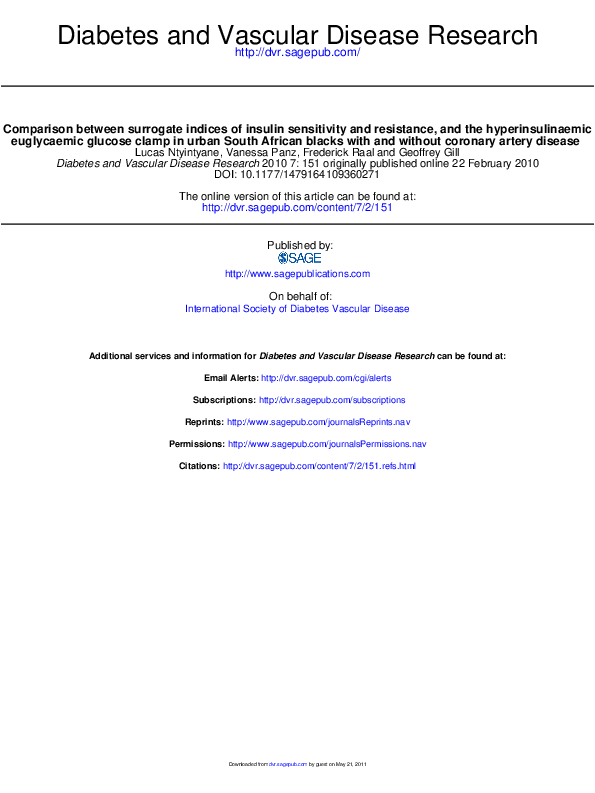 (PDF) Comparison between surrogate indices of insulin sensitivity and ...