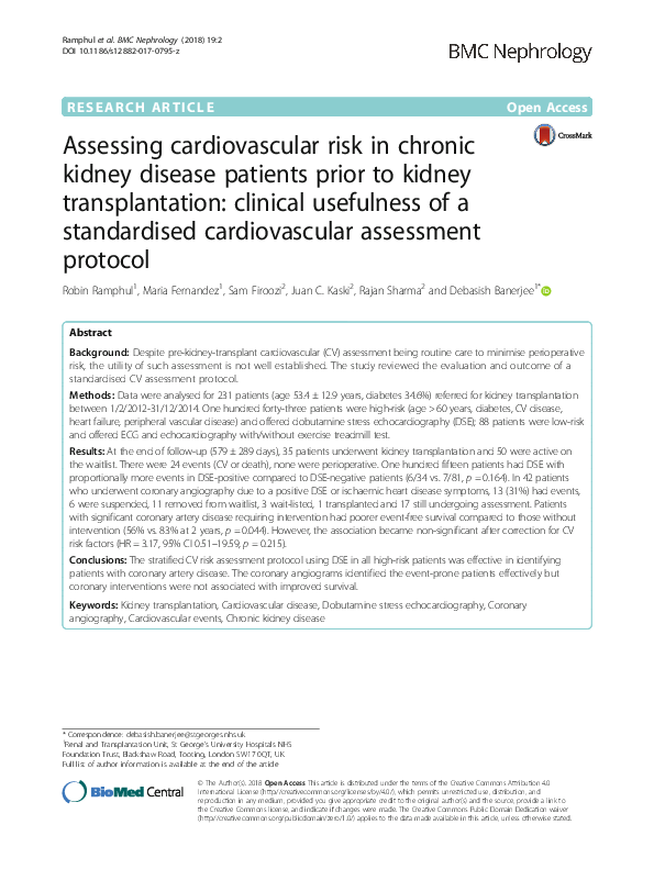 (PDF) Assessing cardiovascular risk in chronic kidney disease patients ...