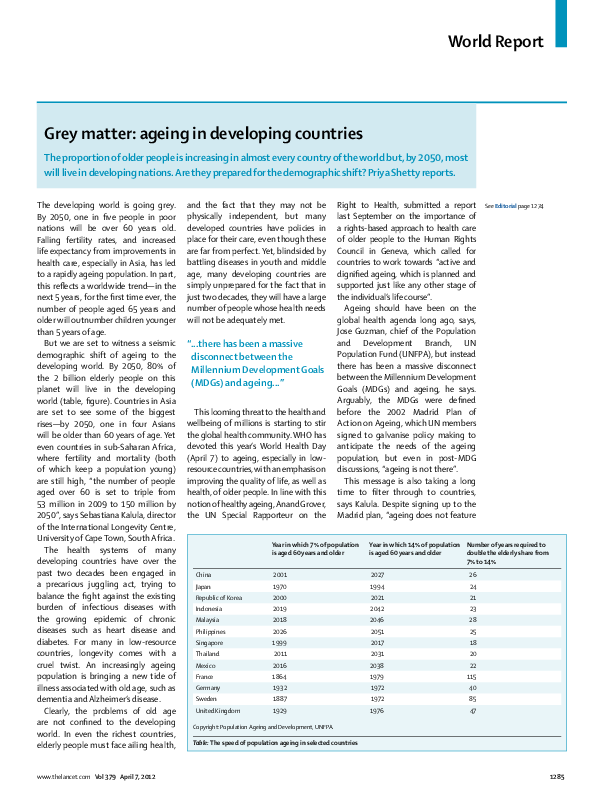 (PDF) Grey matter: ageing in developing countries
