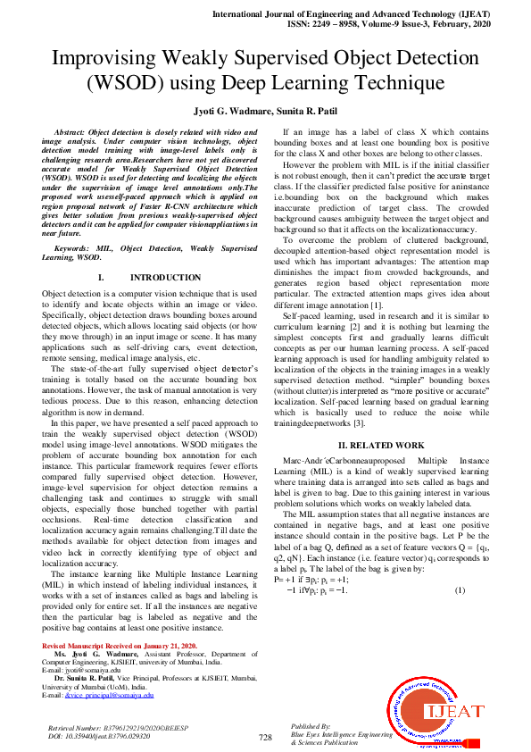 (PDF) Improvising Weakly Supervised Object Detection (WSOD) using Deep ...