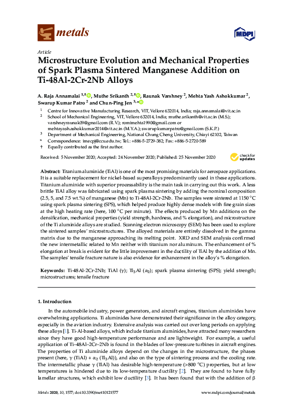 (PDF) Microstructure Evolution and Mechanical Properties of Spark ...