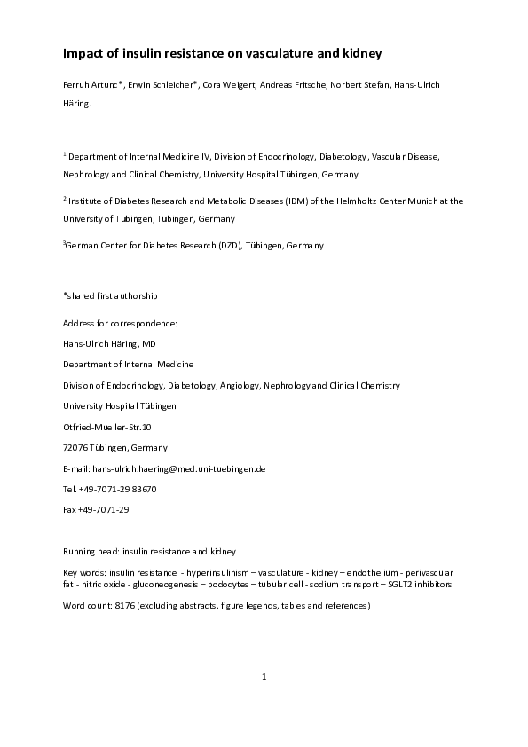 (PDF) The impact of insulin resistance on the kidney and vasculature