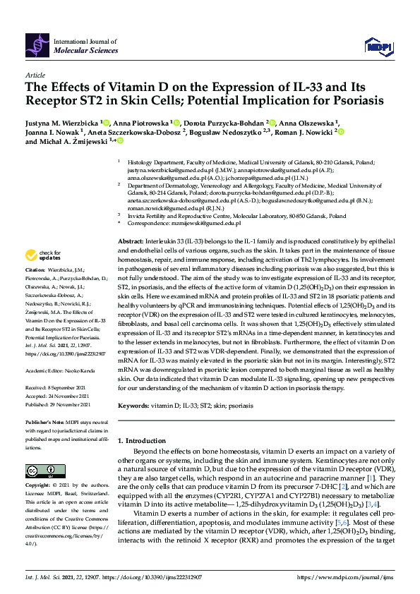 (PDF) The Effects of Vitamin D on the Expression of IL-33 and Its ...