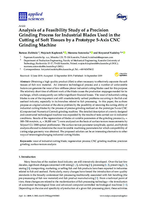 (PDF) Analysis of a Feasibility Study of a Precision Grinding Process ...
