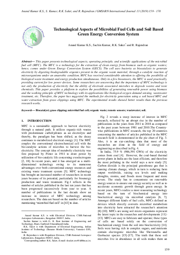 (PDF) Technological Aspects of Microbial Fuel Cells and Soil Based ...