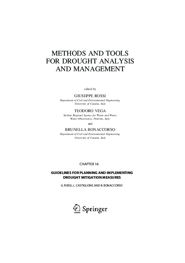 (PDF) Guidelines for Planning and Implementing Drought Mitigation Measures