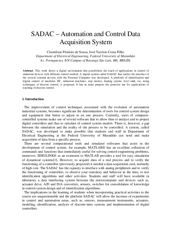 (PDF) SADAC – Automation and Control Data Acquisition System