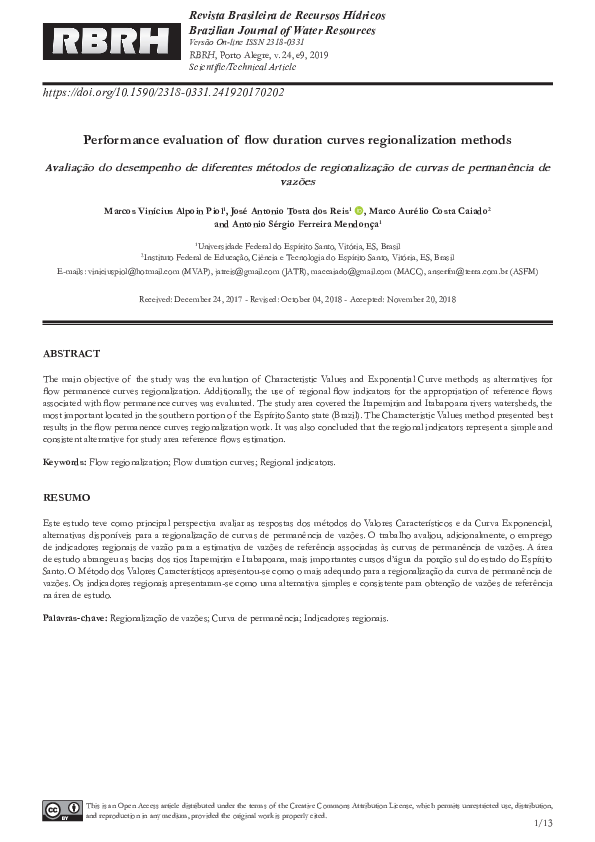 (PDF) Performance evaluation of flow duration curves regionalization ...
