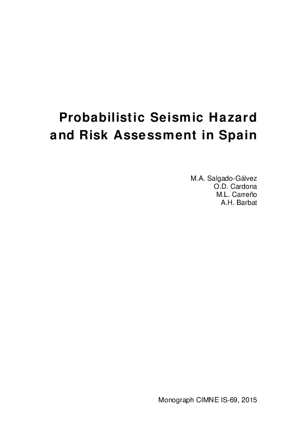 (PDF) Probabilistic seismic hazard and risk assessment in Spain